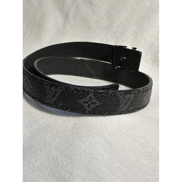 Louis Vuitton Slim Monogram Double Wrapped Bracelet + Signature LV Logo in Black - Picture 5 of 11